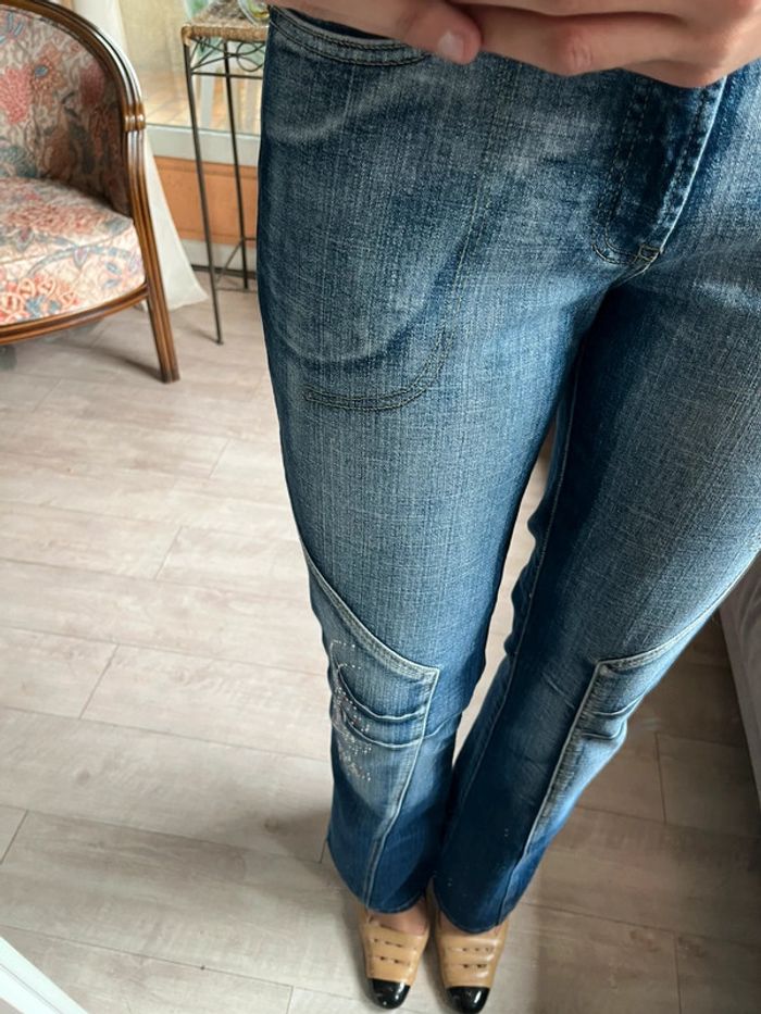 Jean taille basse flare vintage année 2000 bootcut y2k sequins - photo numéro 4