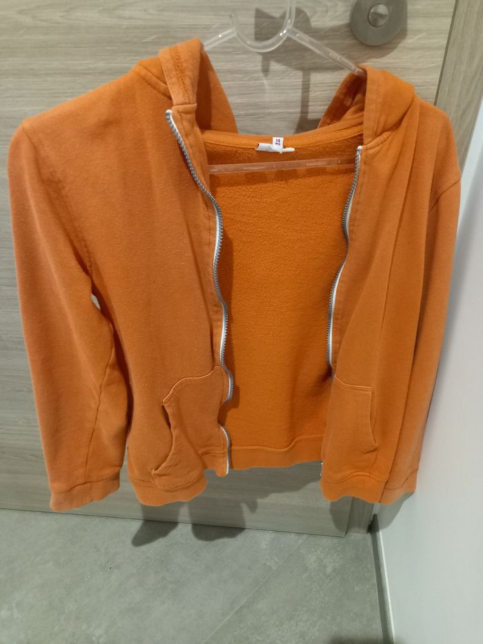 Gilet garçon orange à  capuche 14 ans - photo numéro 2