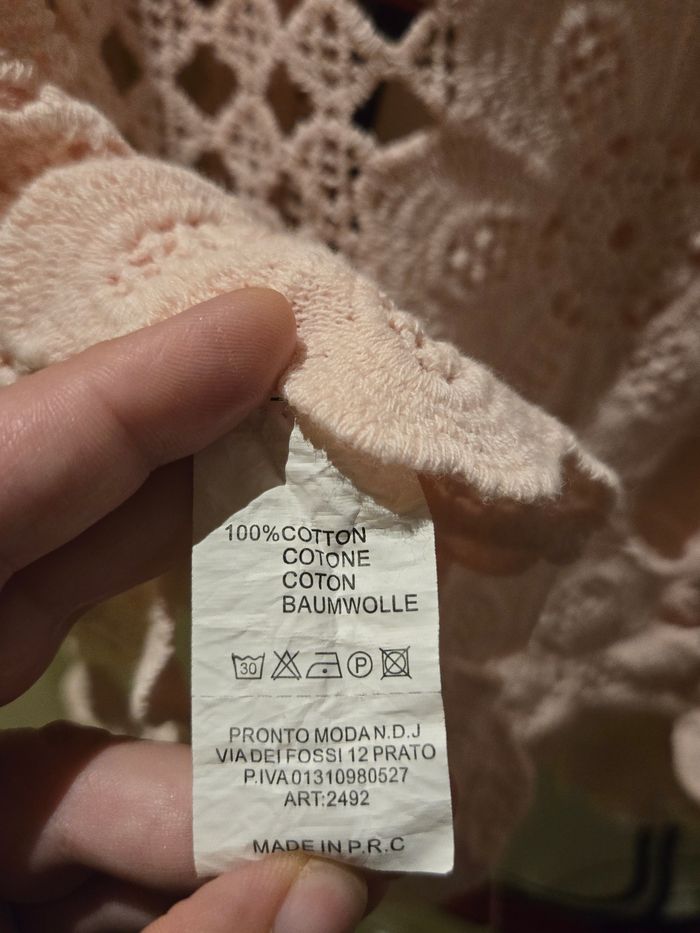 Gilet tendance en crochet rose pâle TU>44 max neuf - photo numéro 8