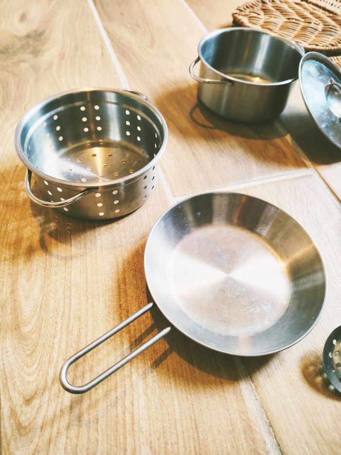 🥘 Jeu d'imitation - Dinette/ ustensiles cuisine en inox - photo numéro 2