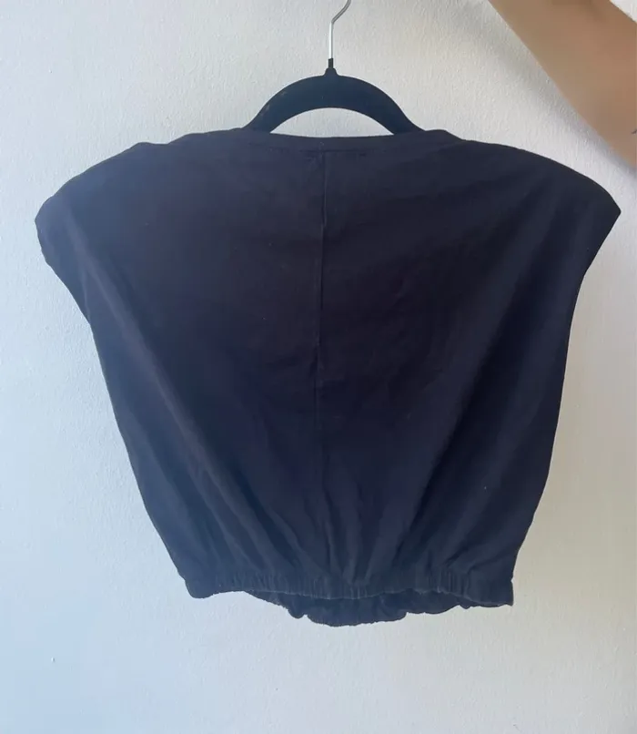 Top épaulette noir - photo numéro 3