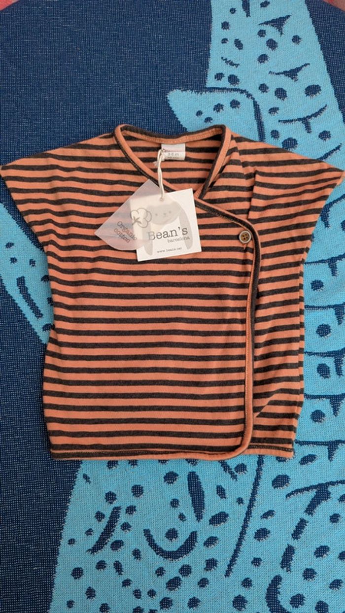 T-shirt boutonné style cache-coeur 6 mois