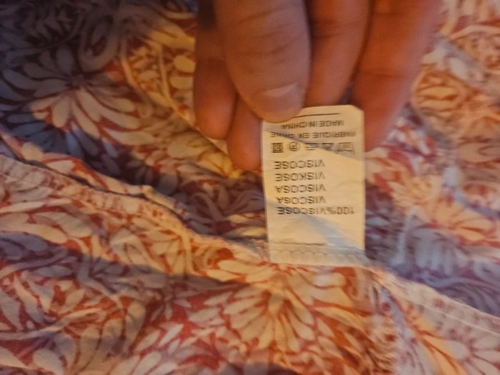 Jupe longue légère à volants, motif bohème, rouge et blanc, taille S/M - photo numéro 7