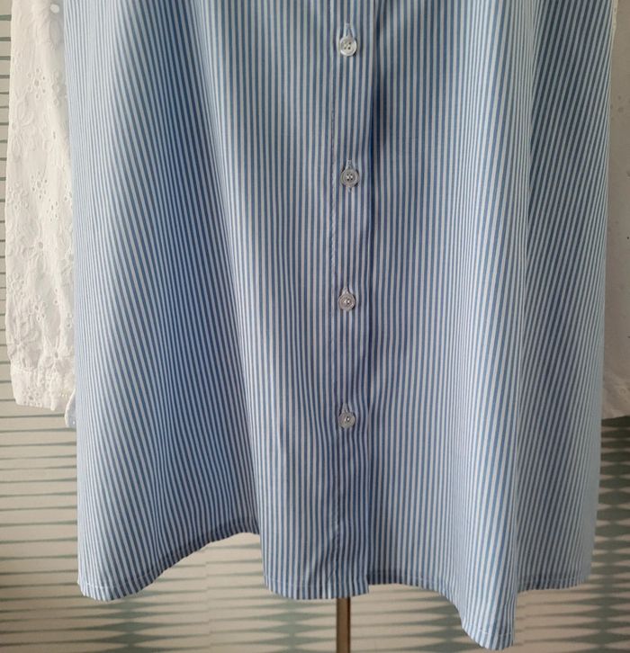 Chemise rayée à col et manches en dentelle neuve avec étiquette TU (44/50) Pépouz' by Loicïa Curve - photo numéro 10