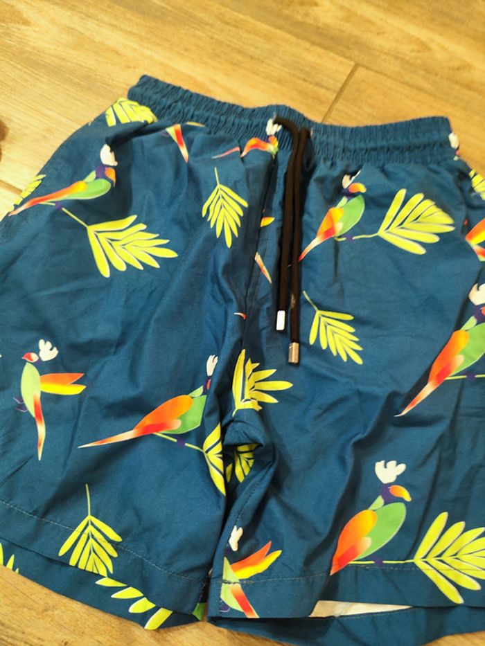Maillot de bain bleu avec oiseau et feuillage Vilebrequin Taille S - photo numéro 2