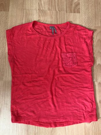 Joli T-shirt rose saumon MC Orchestra T. 8 ans fille TBE