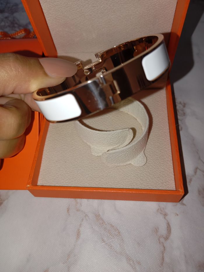 Bracelet Hermès blanc et or  avec boîte neuf - photo numéro 6