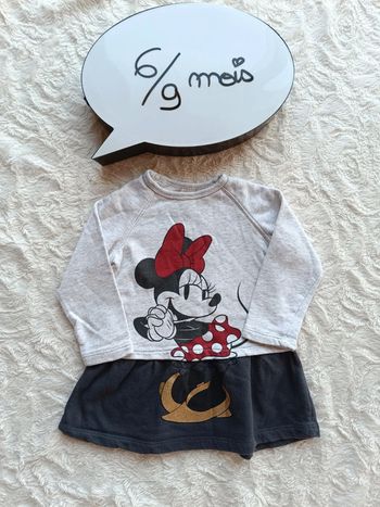 Robe manches longues Fille 6/9 mois Minnie Disney H&M 100% coton