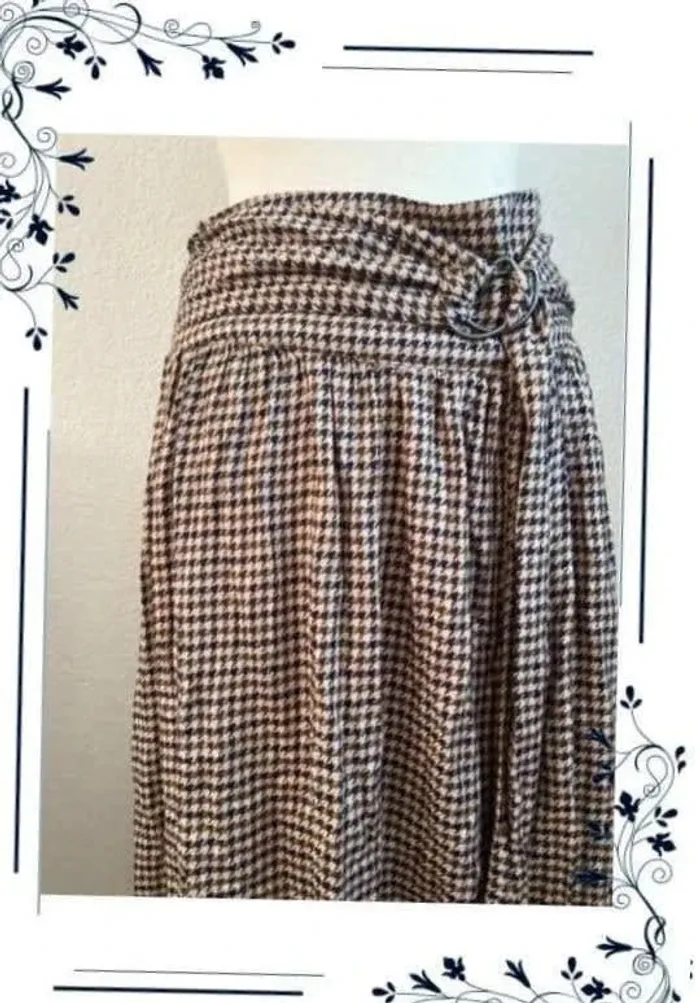 Jupe  pied  de poules  T40  neuf avec étiquette - photo numéro 3