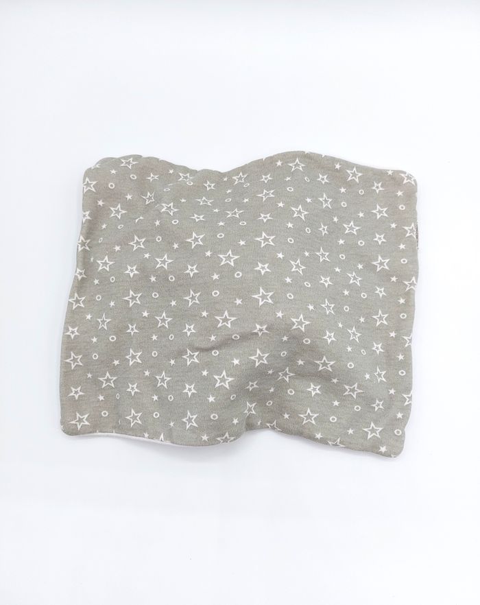 Doudou plat hibou chouette bébé 9 blanc gris vert étoiles bebe9 triangles - photo numéro 4