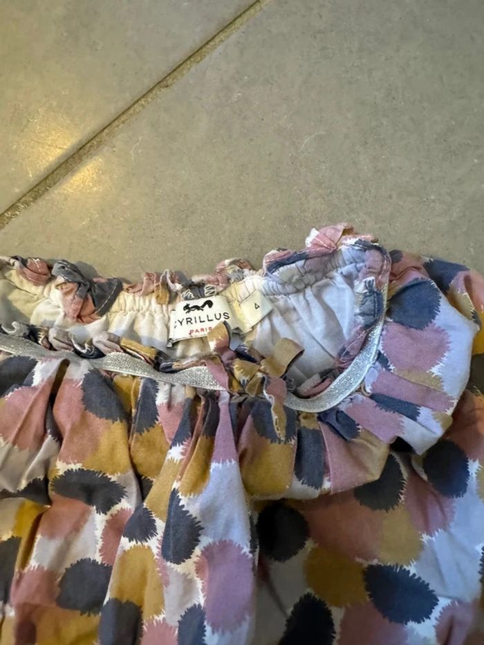 Jupe - Cyrillus - Fleurs - Rose, gris - 4 ans - photo numéro 2