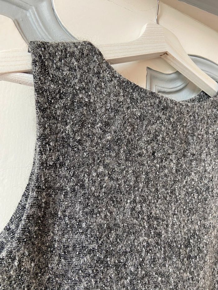Top sans manches façon Tweed gris taille 40 - photo numéro 8