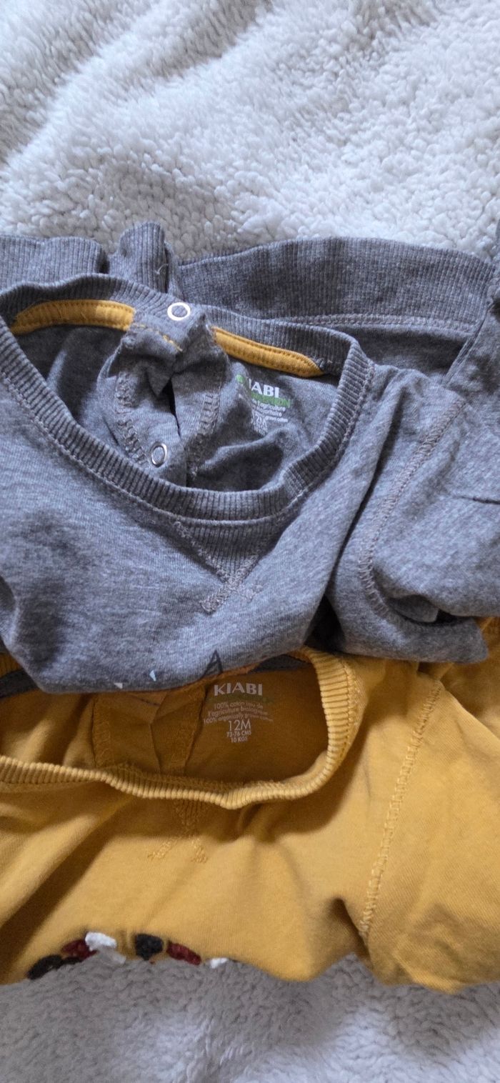 Lot 2 tee-shirts manches longues 12 mois kiabi - photo numéro 3