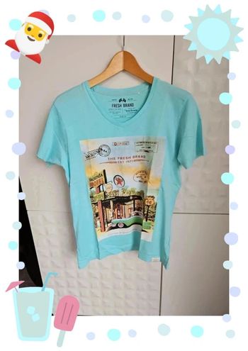 tee shirt bleu turquoise taille S homme