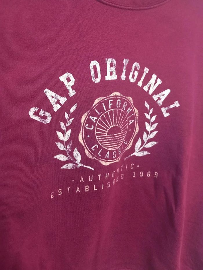 Pull/Sweat Vintage Bordeaux Gap - photo numéro 5
