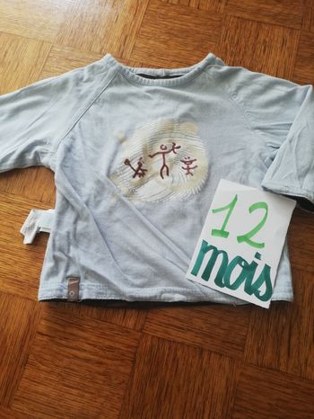 Tee shirt manche longue garçon 12 mois obaïbi réversible