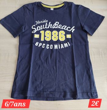 T-shirt écrit South Beach garçon 6/7ans