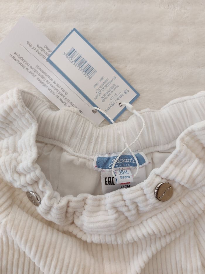 Short velours blanc Jacadi 18 mois - photo numéro 4