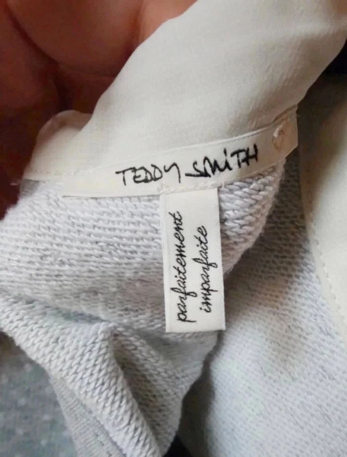 Pull fin gris et blanc avec col 34/36 Teddy Smith - photo numéro 5