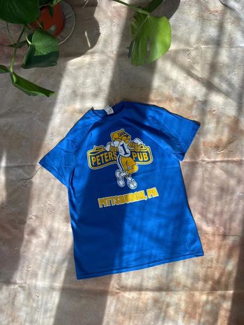 T-shirt bleu Peters Pub Pittsburgh, unisexe taille M style sport US vintage été