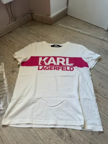 Tee shirt karl lagerfeld crème rose