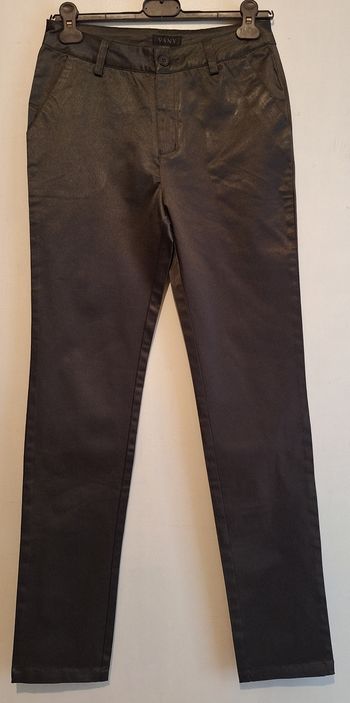 Pantalon droit kaki brillant