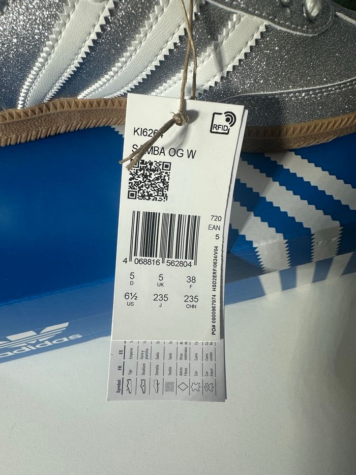 Adidas Samba Shine Silver Metallic - taille 38 - Neuve avec étiquette - photo numéro 5