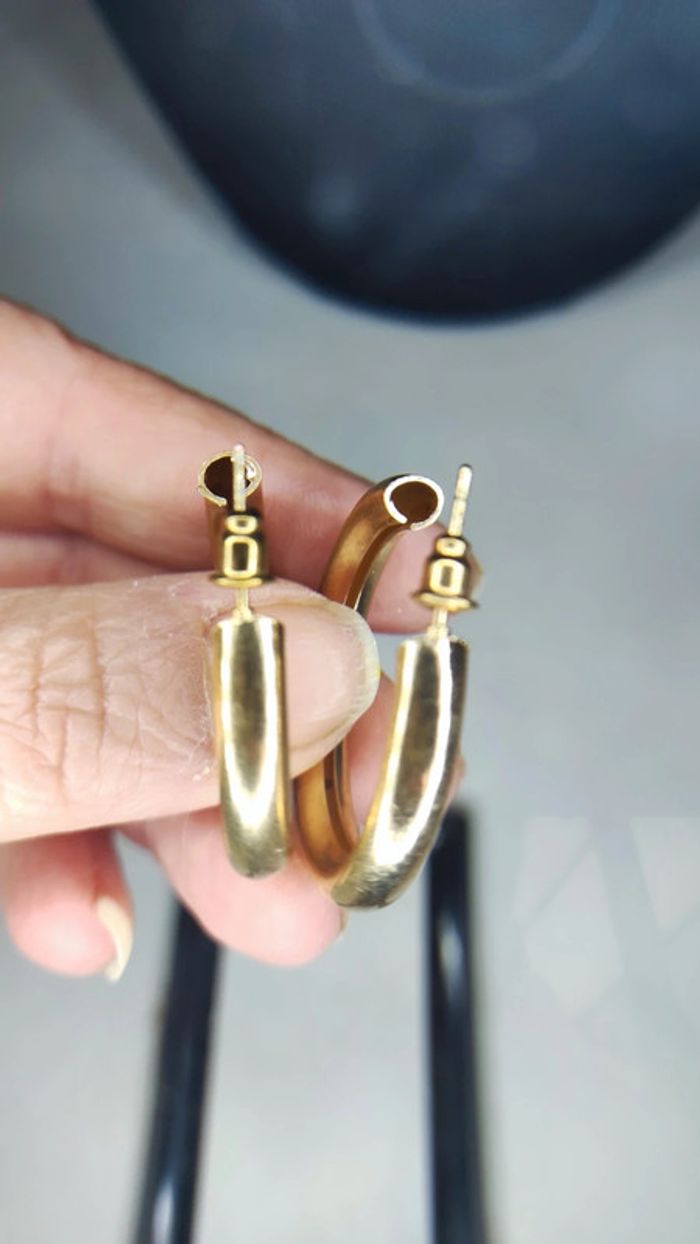 Créoles rondes dorées - photo numéro 5