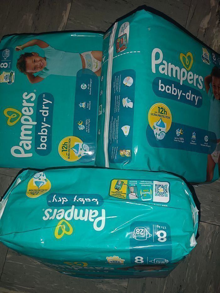 Couches Pampers Bébé Baby-Dry Taille 8 - photo numéro 2