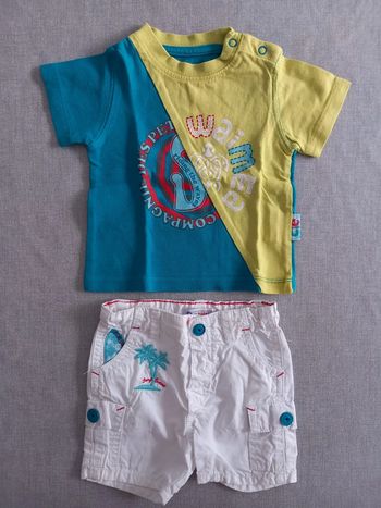 Ensuite garçon short tee-shirt La compagnie des petits 6 mois Excellent état