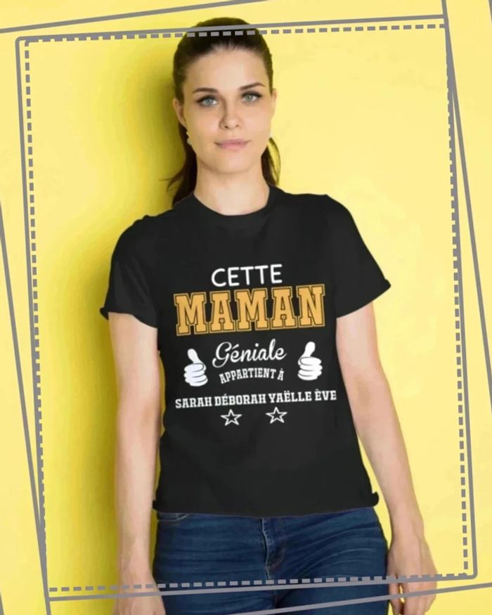 T-shirt "Cette Maman Géniale appartient à" - Cadeau Unique pour la Fête des Mères - photo numéro 3