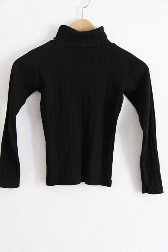 Vintage petite taille pull fin / sous pull noir texturé