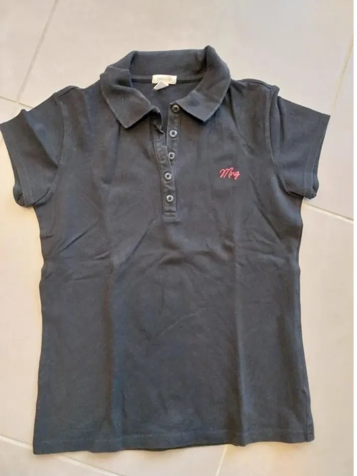 Polo noir T/38/40 Mango - photo numéro 2