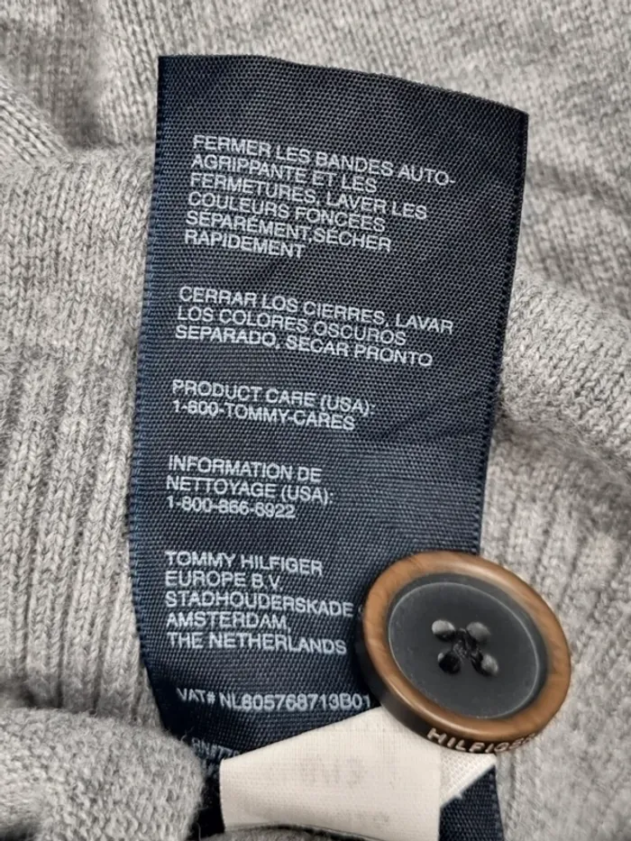 Gilet boutonné Tommy Hilfiger gris clair et bleu marine – Taille L Hommes (mesures en photos) - photo numéro 8