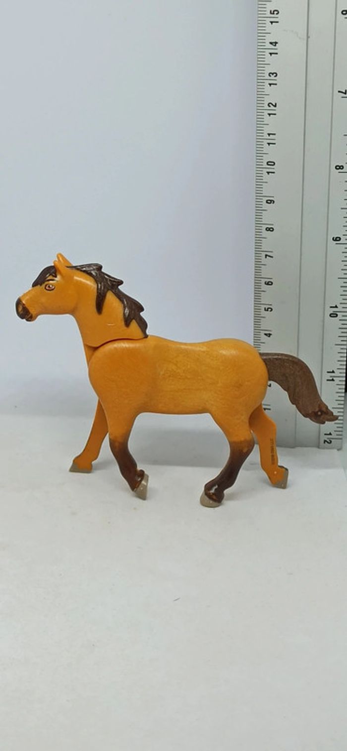 Cheval marron et fond de l'œil marron et blanc playmobil - photo numéro 3