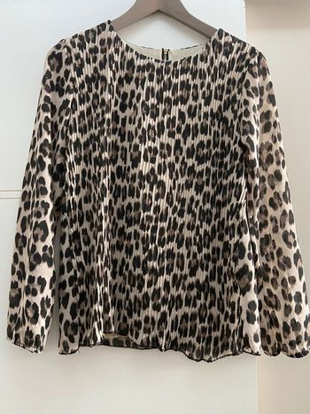 Blouse manches longues légère imprimée léopard