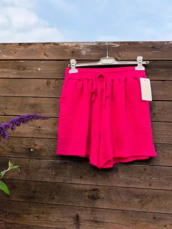 Short rose fushia gaz de coton TU 38 à 44