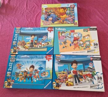 Lot de 5 boîtes de puzzles