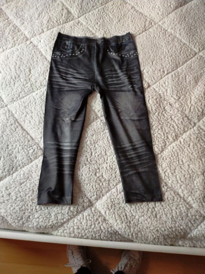 Joli pantalon style legging imitation jean - photo numéro 3