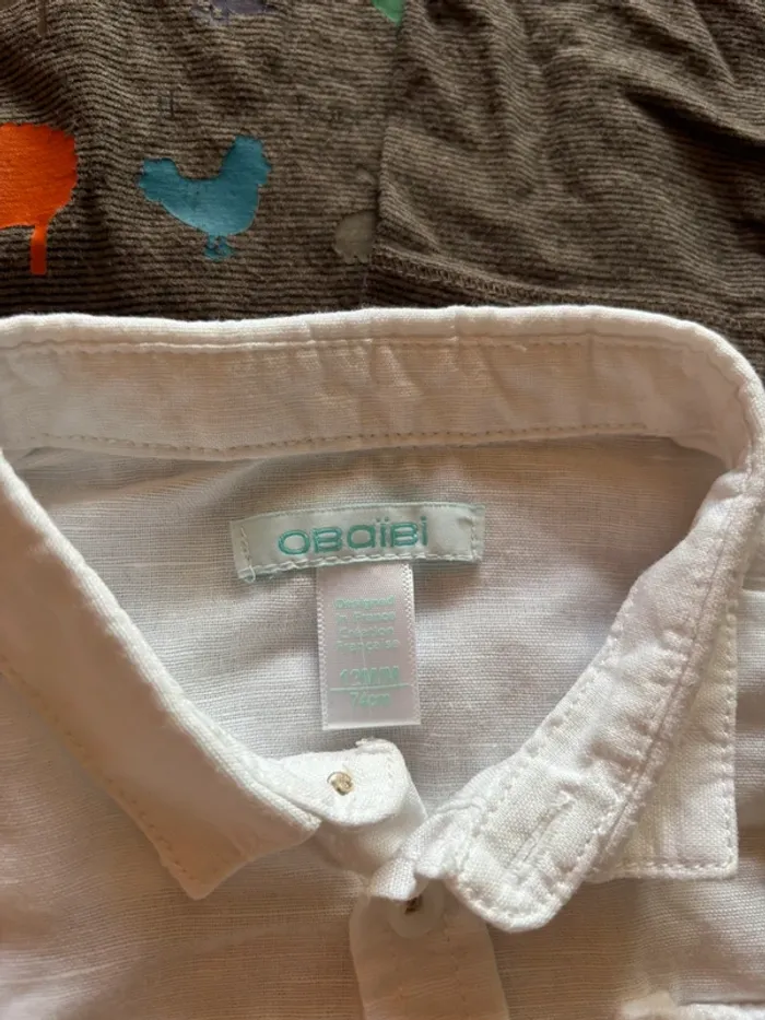 Lot 3 t-shirts ML + 1 chemise 12 mois - photo numéro 6