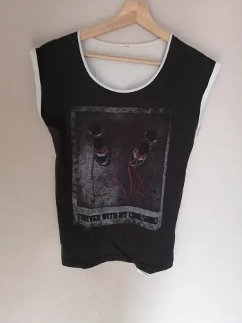 Maillot bicolore impression shoes délavée 36