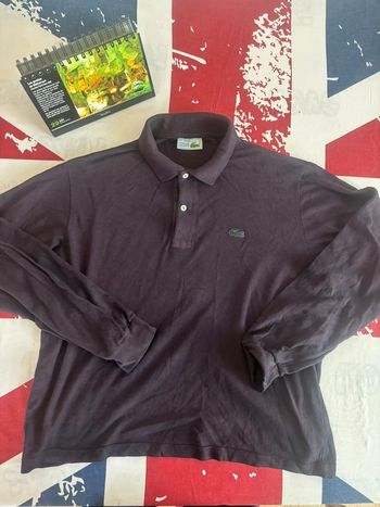 Polo Lacoste manche longue correspond à du M bordeaux