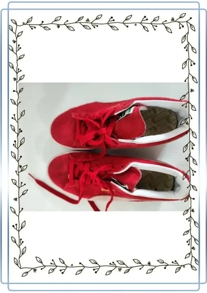 Chaussures basses puma rouge, taille 36, bon état plusieurs traces - photo numéro 6