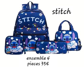 Ensemble scolaire Stitch neuf 4 pièces