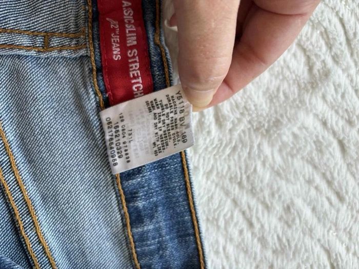 Jean Levi's 512 femme vintage (W30 L30 L/40) bleu Classic Slim Tapered Mexico taille haute – Rare - photo numéro 13