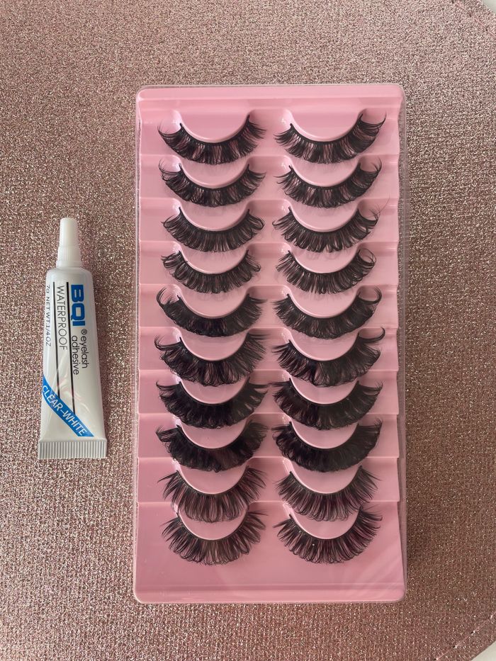 10x Paires de faux cils + colle