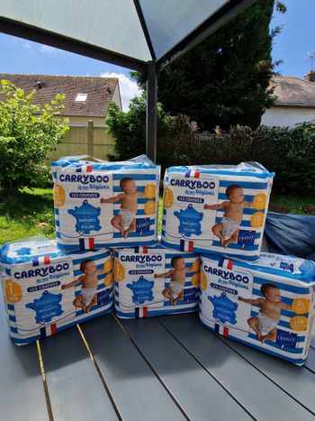 5 paquets de 24 couches tailles 1 (2-5 kg) CARRYBOO