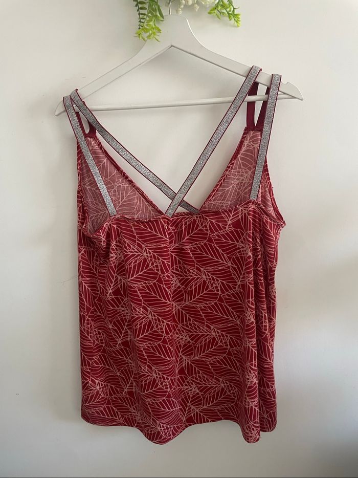 🌸debardeur rouge feuille  taille 46 zeeman 🌸 - photo numéro 2