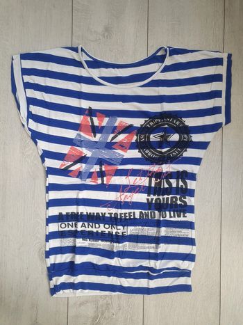 T shirt Anglais Rayé Marin