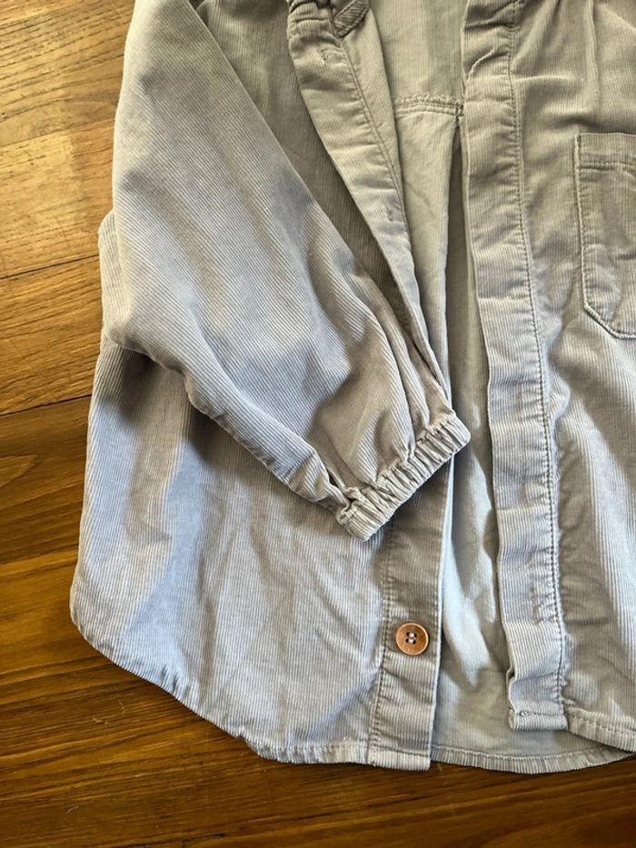 Chemise en velours grise Zara 2/3 ans - photo numéro 3